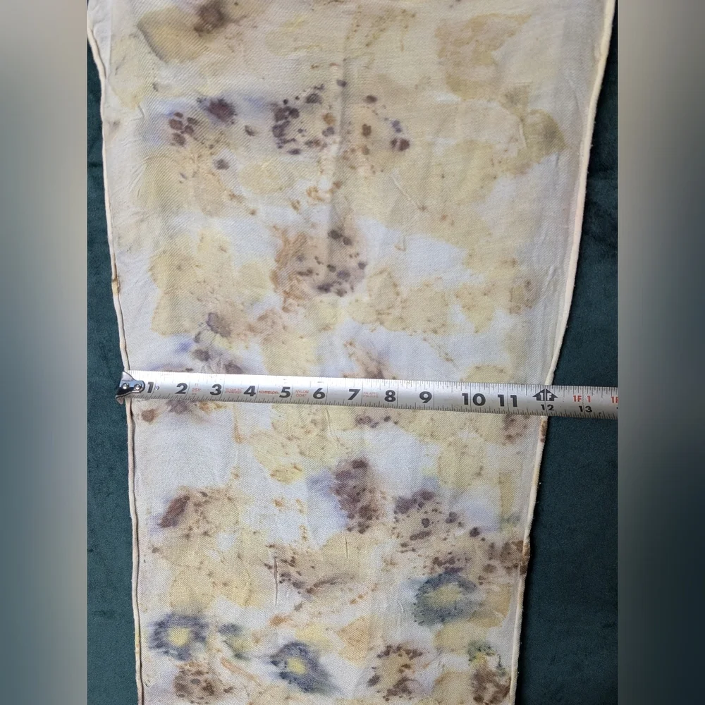 Elegant Eco-Printed Hand Dyed Natural Multicolor Scarf